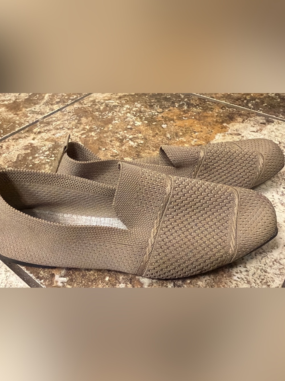 Women’s Knit Slip-On Loafers in Taupe